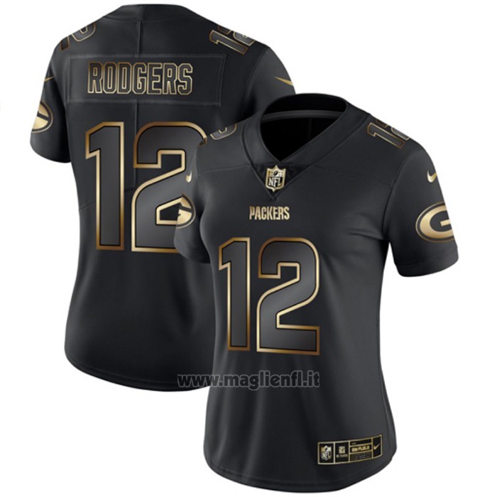 Maglia NFL Limited Donna Green Bay Packers Rodgers Vapor Untouchable Nero